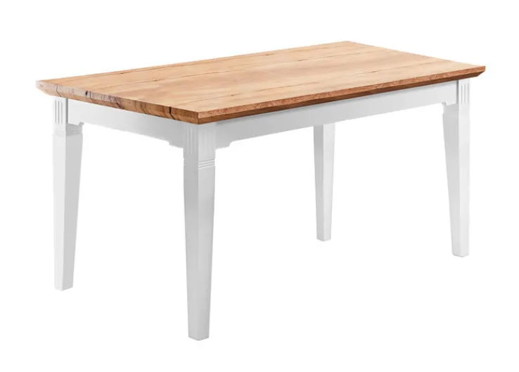 TRAUMWERKSTATT Esstisch TIVOLI 140-185 x 82 cm weiß / smoked oak