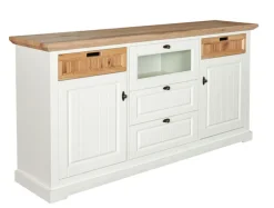 TRAUMWERKSTATT Sideboard TIVOLI 182 x 92 cm weiß matt / smoked oak