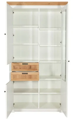 TRAUMWERKSTATT Vitrine TIVOLI 110 x 200 cm weiß matt / smoked oak