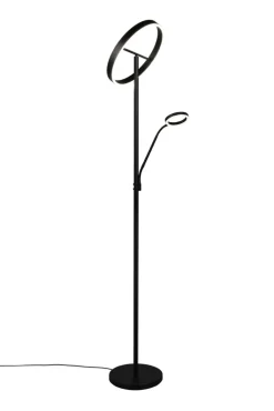 TRIO Deckenfluter mit Leselampe WILLIS, Metall, 180 cm Schwarz