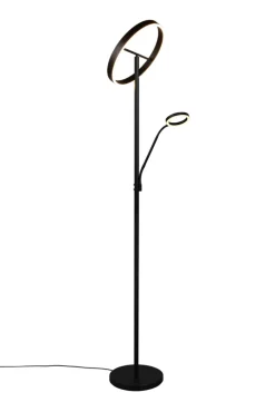 TRIO Deckenfluter mit Leselampe WILLIS, Metall, 180 cm Schwarz