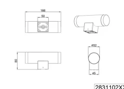 TRIO LED Badlampe RAY 16 cm schwarz