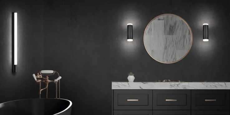 TRIO LED Badlampe RAY 16 cm schwarz