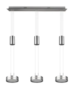 TRIO LED Balkenpendel FRANKLIN 3-flg nickelfarbig