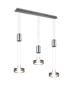 TRIO LED Balkenpendel FRANKLIN 3-flg nickelfarbig