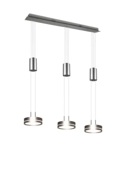TRIO LED Balkenpendel FRANKLIN 3-flg nickelfarbig
