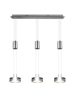 TRIO LED Balkenpendel FRANKLIN 3-flg nickelfarbig