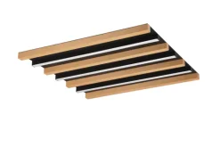 TRIO LED Deckenlampe FONTANA 46 x 46 cm schwarz /naturfarbig