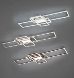 TRIO LED Deckenlampe IRVINE 42 x 105 cm nickelfarbig