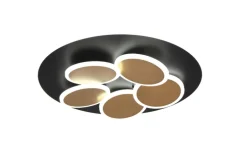 TRIO LED Deckenlampe MANDALA 49 cm schwarz /goldfarbig