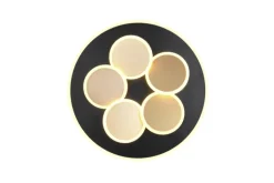 TRIO LED Deckenlampe MANDALA 49 cm schwarz /goldfarbig