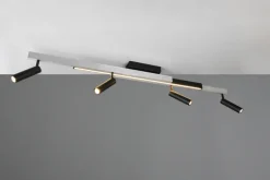 TRIO LED Deckenlampe mit 4 Spots ZENO 85-133 cm Alu /schwarz