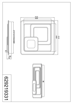 TRIO LED Deckenlampe MITA 51 x 51 cm weiß