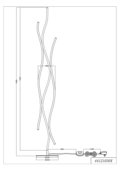 TRIO LED Stehlampe BLAZE 138 cm schwarz /nickelfarbig