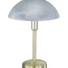 TRIO LED Tischlampe DONNA messingfarbig /alabasterweiß