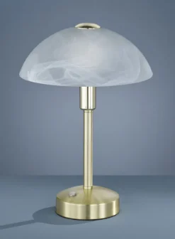 TRIO LED Tischlampe DONNA messingfarbig /alabasterweiß