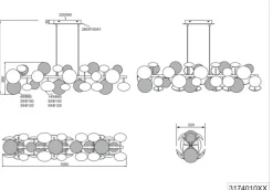 TRIO Retrofit Balkenpendel TRS BUBBLE 100 cm goldfarbig