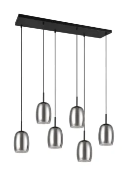 TRIO Retrofit Balkenpendel TRS BARRET 89 cm schwarz /rauchfarbig