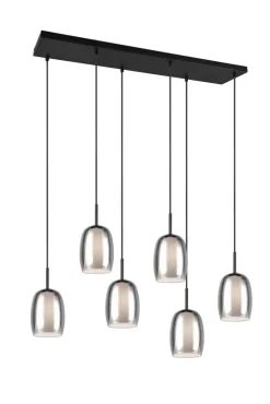 TRIO Retrofit Balkenpendel TRS BARRET 89 cm schwarz /rauchfarbig