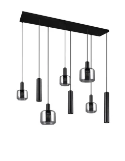 TRIO Retrofit Balkenpendel MATARO 8-flg schwarz /smoke