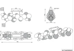 TRIO Retrofit Deckenlampe TRS BUBBLE 76 cm goldfarbig