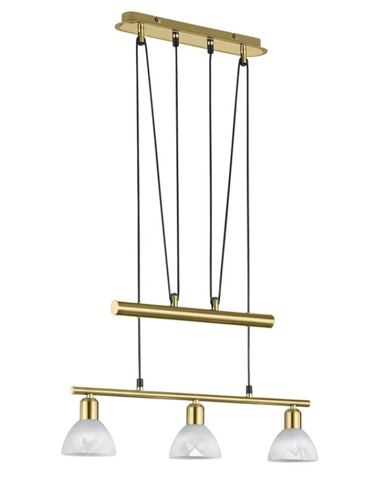 TRIO Retrofit LED Balkenpendel LEVISTO 3-flg messingfarbig