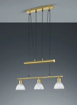 TRIO Retrofit LED Balkenpendel LEVISTO 3-flg messingfarbig