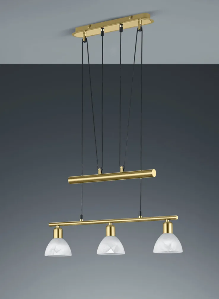 TRIO Retrofit LED Balkenpendel LEVISTO 3-flg messingfarbig
