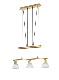 TRIO Retrofit LED Balkenpendel LEVISTO 3-flg messingfarbig