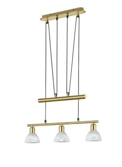 TRIO Retrofit LED Balkenpendel LEVISTO 3-flg messingfarbig