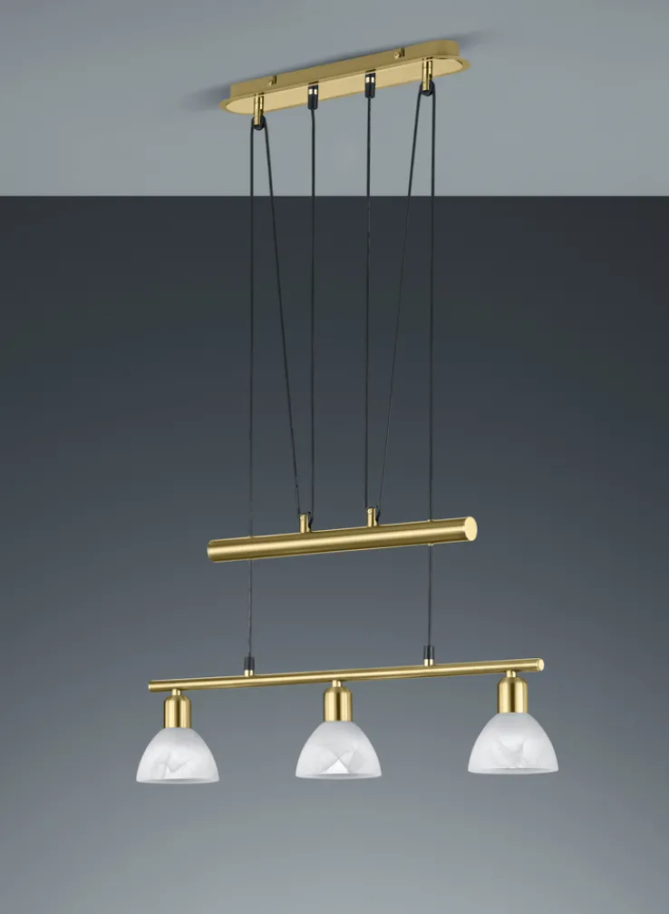 TRIO Retrofit LED Balkenpendel LEVISTO 3-flg messingfarbig