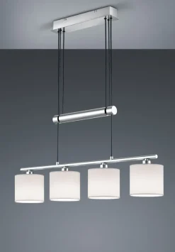 TRIO Retrofit Pendellampe GARDA 4 flg nickelfarbig /weiß