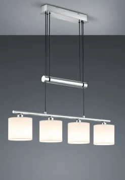 TRIO Retrofit Pendellampe GARDA 4 flg nickelfarbig /weiß