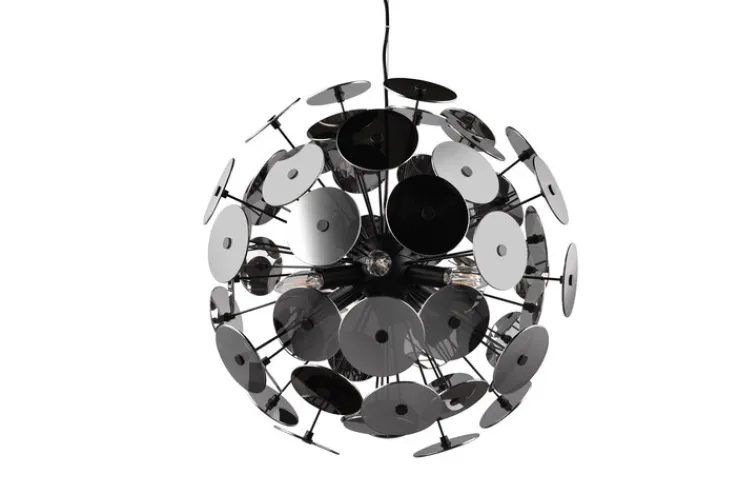 TRIO Retrofit Pendelleuchte DISCALDO 54 cm schwarz /Glas