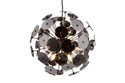 TRIO Retrofit Pendelleuchte DISCALDO 54 cm schwarz /Glas