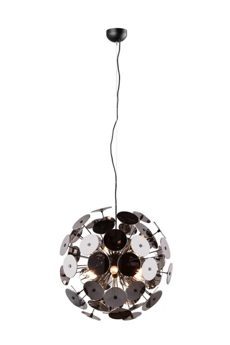 TRIO Retrofit Pendelleuchte DISCALDO 54 cm schwarz /Glas