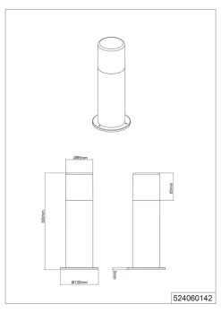 TRIO Retrofit Sockelleuchte HOOSIC II 30 cm anthrazit