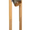 TRIO Retrofit Stehlampe BELL Holz /nickelfarbig antik