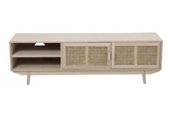 TV-Lowboard 150 x 45 cm Braun/ Rattan