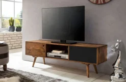 TV-Lowboard 140 x 45 cm braun/ schwarz