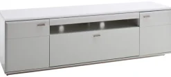 TV-Lowboard AMORA 195 cm Holznachbildung weiß