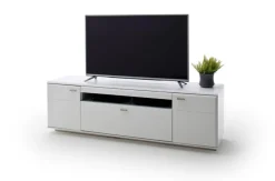 TV-Lowboard AMORA 195 cm Holznachbildung weiß
