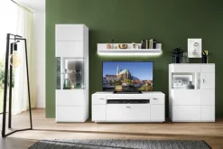 TV-Lowboard AMORA 150 cm Holznachbildung weiß