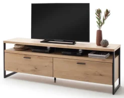 TV-Lowboard LANTANA 205 cm Balkeneiche Bianco /anthrazit