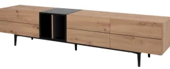TV-Lowboard NOLA 195 x 48 cm Artisan Oak/ schwarz