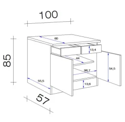 QUARTIER Unterschrank Avila Magnolia matt/Lancelot Oak ca.100cm