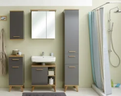 Unterschrank GLOW 35,5 x 89,5 cm Riviera Eiche/ Quarzgrau