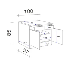 QUARTIER Unterschrank PETE weiß ca. 100 cm