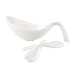 Villeroy & Boch Schale FLOW mit Besteck 3-teilig weiß