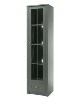 Vitrine ASCOT 50 x 197 cm grün/goldfarbig
